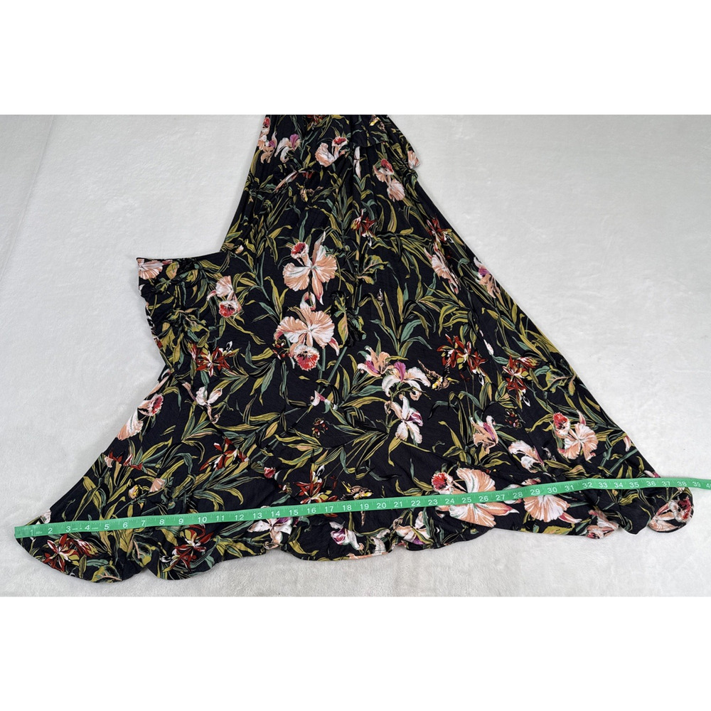 Maeve Anthropologie Gabriela Ruffled Wrap Maxi Dress Floral Print Dress Small - Picture 7 of 16